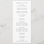 DAPHNE Greenery Zwart Wit Crest Monogram Huwelijk Programmakaart (Achterkant)