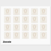 DAPHNE Minimal Cream Gold Simple Wedding Bedankt Vierkante Sticker (Vel)
