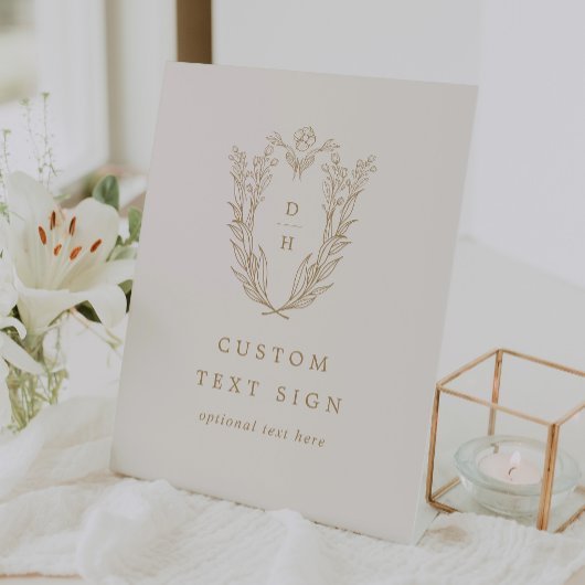 DAPHNE Minimalistische Cream Gold Formele Custom W Reclamebord Met Voetstuk