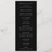 DAPHNE Minimalistische Donker Zwart Elegante Huwel Programmakaart (Achterkant)