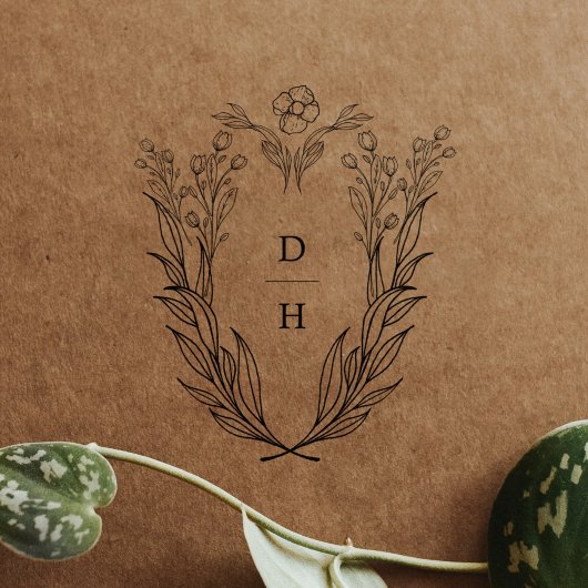 DAPHNE Monogram Groene Huwelijks Rubber Stempels
