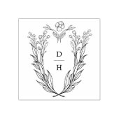 DAPHNE Monogram Groene Huwelijksrubberstempels Rubberstempel (Afrduk)