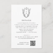 DAPHNE Monogram Zwart Wit Eenvoudige Trouwdetails Informatiekaartje (Voorkant)