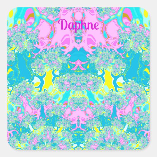 DAPHNE ~ PASTEL PERFECTIE ~ VIERKANTE STICKER (Voorkant)