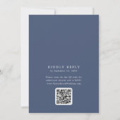 DAPHNE QR Code Donkerblauw Minimal Simple Wedding Kaart (Achterkant)