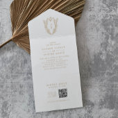 DAPHNE QR Code Fancy Goud Wit Antiek Wedding All In One Uitnodiging
