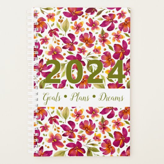 Daphne Waterverf Floral 2024 Planner (Voorkant)