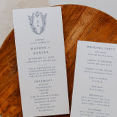 DAPHNE Wit Blauw Modern Eenvoudig Elegant Huwelijk Programmakaart