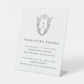 DAPHNE Zwart Wit Eenvoudige Trouwhandtekening Drin Reclamebord Met Voetstuk (Voorkant)