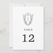 DAPHNE Zwart Wit Elegante Trouwtafel Nummers Kaart (Voorkant)