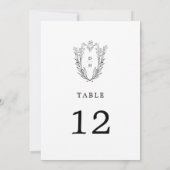 DAPHNE Zwart Wit Elegante Trouwtafel Nummers Kaart (Achterkant)