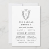 DAPHNE Zwart Wit Minimalistisch Repetitie Diner Kaart (Voorkant)