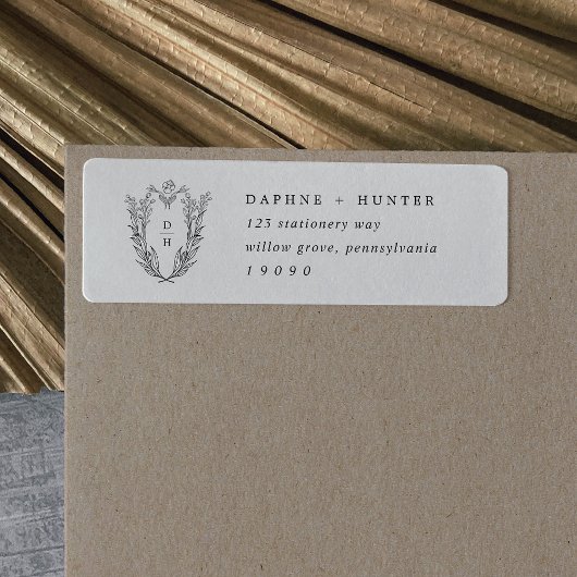 DAPHNE Zwarte Witte Vintage Retouradreslabels Etiket