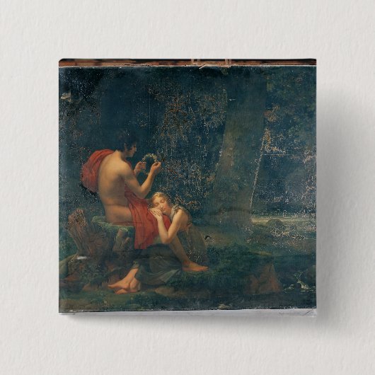 Daphnis en Chloe, 1824-25 Vierkante Button 5,1 Cm (Voorkant)