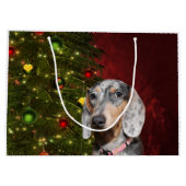 Dapped Dachshund Kerstmis Groot Cadeauzakje (Achterkant)