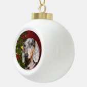Dapped Dachshund Kerstmis Keramische Bal Ornament (Rechts)