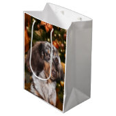 Dapped Dachshund Kerstmis Medium Cadeauzakje (Voorkant Gekanteld)