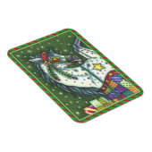 DAPPELGRIJS IN EEN ÉÉN PAARD OPEN SLEE, KLEURRIJK MAGNEET (Rechterzijde)