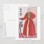 Dapper 1913 Man Draag Robe van Georges Barbier Briefkaart (Voorkant / Achterkant)