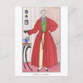 Dapper 1913 Man Draag Robe van Georges Barbier Briefkaart (Voorkant)
