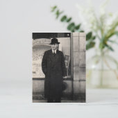 dapper 1930s man foto briefkaart (Staand voorkant)