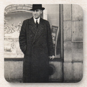 dapper 1930s man foto onderzetter