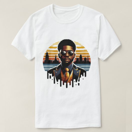 Dapper Afro-Amerikaans Man Mississippi Drip Logo T-shirt (Design voorkant)
