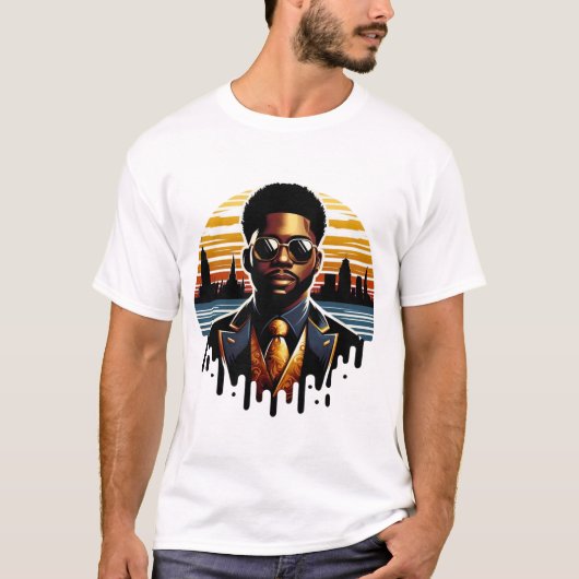 Dapper Afro-Amerikaans Man Mississippi Drip Logo T-shirt (Voorkant)