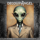 Dapper Alien Decoupage Tissuepapier
