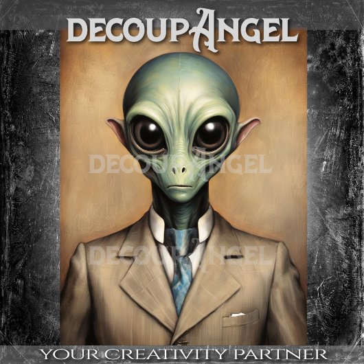 Dapper Alien Decoupage Tissuepapier