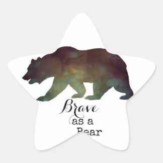 Dapper als een Beer Watercolor Typografie Ster Sticker