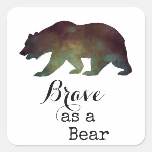 Dapper als een Beer Watercolor Typografie Vierkante Sticker