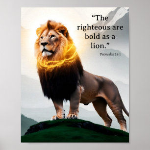 Dapper als een leeuw Spreuken 28:1 Poster