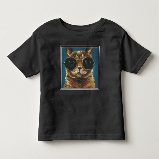 Dapper Animal | Kat in zonnebrillen Kinder Shirts (Voorkant)