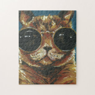 Dapper Animal Kat in zonnebrillen Legpuzzel