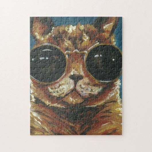 Dapper Animal | Kat in zonnebrillen Legpuzzel (Verticaal)