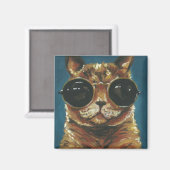 Dapper Animal | Kat in zonnebrillen Magneet (Voorkant / Achterkant)