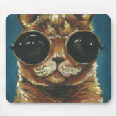 Dapper Animal | Kat in zonnebrillen Muismat (Voorkant)