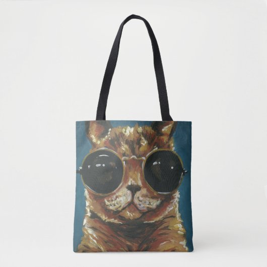 Dapper Animal | Kat in zonnebrillen Tote Bag (Voorkant)
