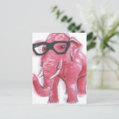 Dapper Animal | Roze olifant in eierassen Briefkaart (Staand voorkant)
