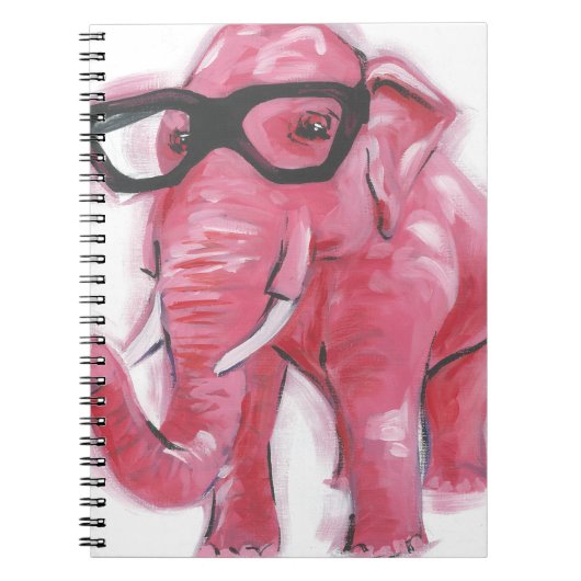 Dapper Animal | Roze olifant in eierassen Notitieboek (Voorkant)