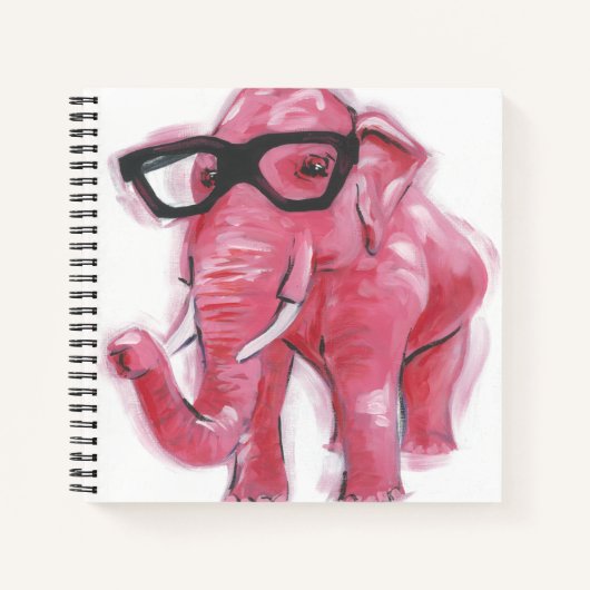 Dapper Animal | Roze olifant in eierassen Notitieboek (Voorkant)