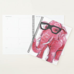 Dapper Animal Roze olifant in eierassen Planner