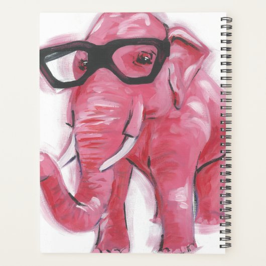 Dapper Animal | Roze olifant in eierassen Planner (Achterkant)