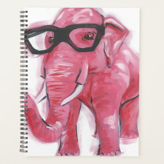 Dapper Animal | Roze olifant in eierassen Planner (Voorkant)