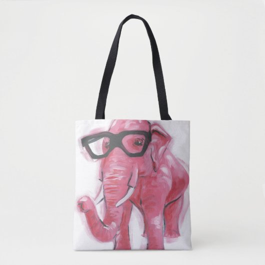 Dapper Animal | Roze olifant in eierassen Tote Bag (Voorkant)