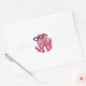 Dapper Animal | Roze olifant in eierassen Vierkante Sticker (Envelop)