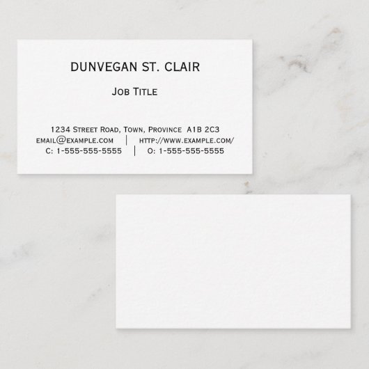 Dapper, Basic en zakelijk Visitekaartje (Voorkant / Achterkant)