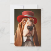 Dapper Basset Hound met rood Pet Bedankkaart (Voorkant)