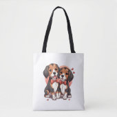 Dapper Beagle Dogs Art Tote Bag (Voorkant)
